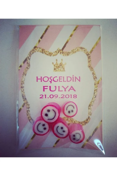 ŞEKERCİYAŞAR Baby Shower - Mevlit - Sünnet - Doğum Günü Pembe Gülenyüz Bebek Şekeri 25 Adet ürün görseli 1
