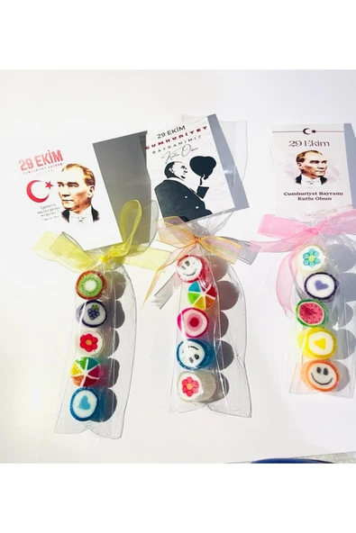 ŞEKERCİYAŞAR Atatürk Temalı 29 Ekim Kutlama Hediye Akide Şekeri 50 Adet ürün görseli 1