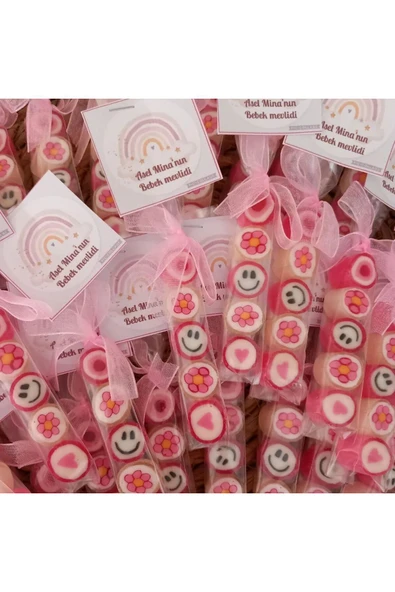 ŞEKERCİYAŞAR Pembe Temalı Babyshower, Mevlit Doğum Günü, Düğün, Nişan Şekeri 100 Adet ürün görseli 1