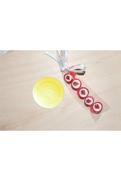ŞEKERCİYAŞAR Çilek Desenli Parmak Lolly 50 Adet ürün görseli 1