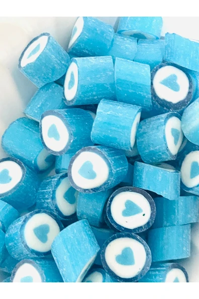 ŞEKERCİYAŞAR Mavi Kalp Desenli Lolly Akide Şeker 500 gr ürün görseli 1