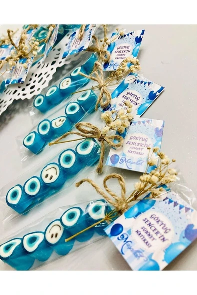 ŞEKERCİYAŞAR Mavi Nazar Temalı Doğum Günü, Babyshower, Düğün, Sünnet, Mevlüt, Yaş Günü Şekeri 25 Adet ürün görseli 1