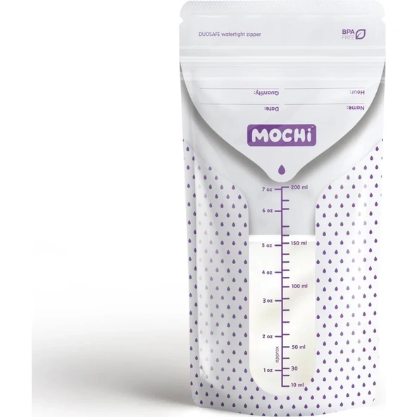 Mey İthalat® Mochi Anne Sütü Saklama Poşeti 50 Adet 200ml ürün görseli 1