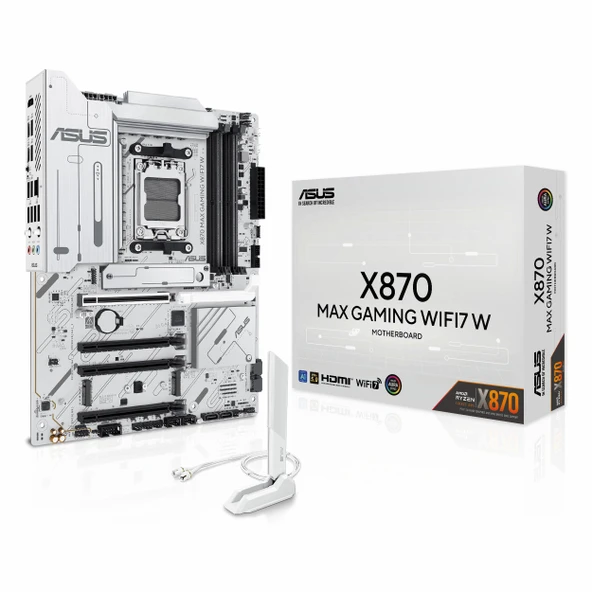 Asus X870 Max Gaming WiFi7 W DDR5 (8000MHz)OC M.2 HDMI/USB-C PCIe 5.0 AM5 ATX Anakart ürün görseli 1