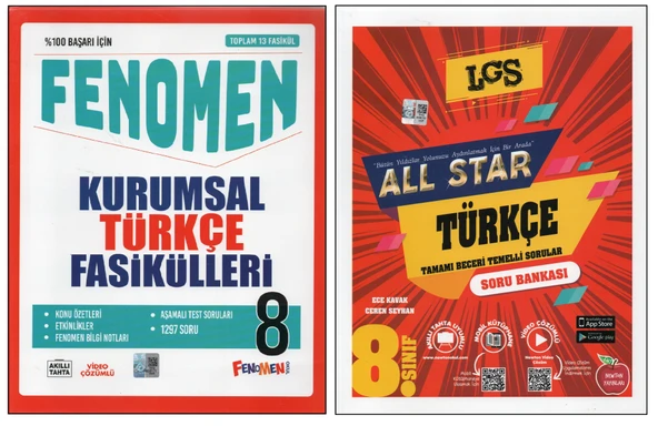 FENOMEN 8.SINIF TÜRKÇE KURUMSAL FASİKÜLLERİ+NEWTON 8.SINIF ALL STAR TÜRKÇE (2 KİTAP) ürün görseli 1