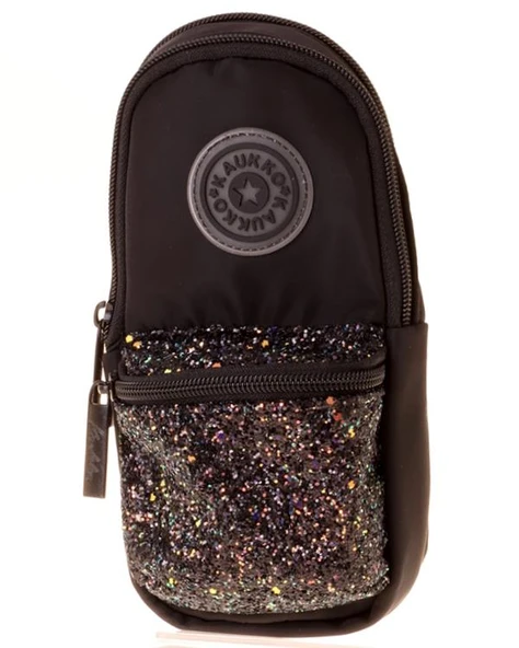 Kaukko Bright Junior Bag Kalem Çantası Taşlı Siyah K2718 ürün görseli 1