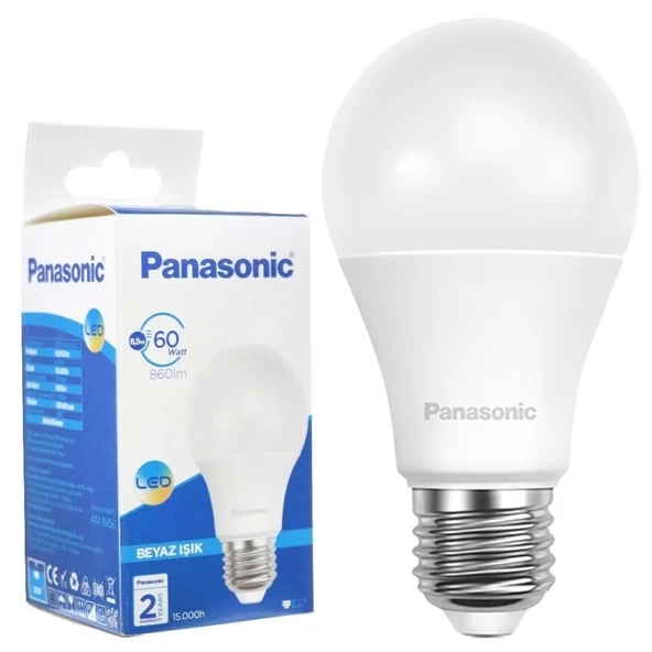 Mey İthalat®  Led Ampul 8,5 Watt Beyaz Renk E27  Duy ürün görseli 1
