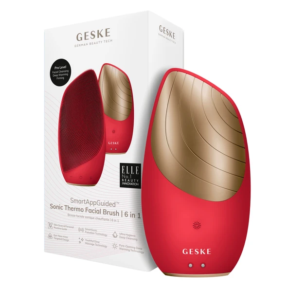 GESKE Titreşimli Yüz Temizleme ve Isılı Masaj Cihazı  Sonic Thermo Facial Brush ürün görseli 1