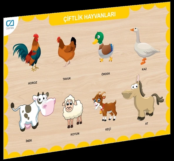 Mey İthalat® CAAHS-3211 AHŞAP ÇİFTLİK HAYVANLARI BUL-TAK ürün görseli 1