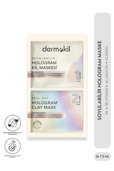 DERMOKİL SOYULABİLİR HOLOGRAM MASKE 2'Lİ 7,5 ML ürün görseli 1