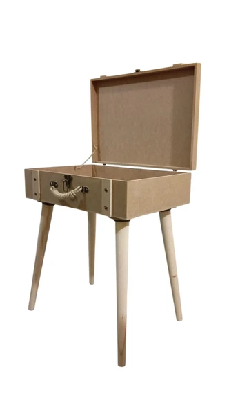 MDF Dekoratif Bavul Sehpa - Resim 3