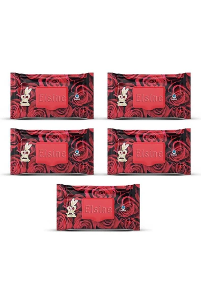 5 Paket Red Rose Islak Havlu Mendil 90 Adet Kapaklı Gül Kokulu ürün görseli 1