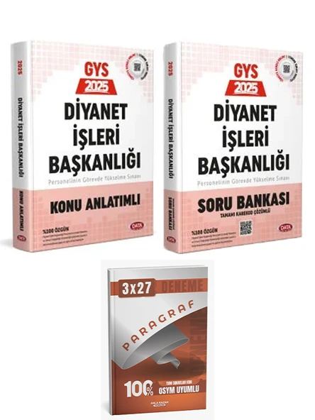 Anla Kazan + Data 2025 GYS Diyanet İşleri Başkanlığı Personelin Soru + Konu + Paragraf Deneme 3 lü ürün görseli 1