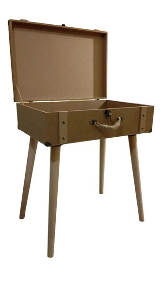 MDF Dekoratif Bavul Sehpa - Resim 3