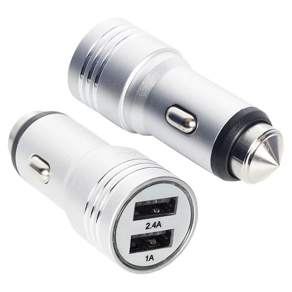 Powerway X-633 Çift Usb'li 3.1 Amper Metal Çakmaklık Araç Şarj Cihazı ürün görseli 1