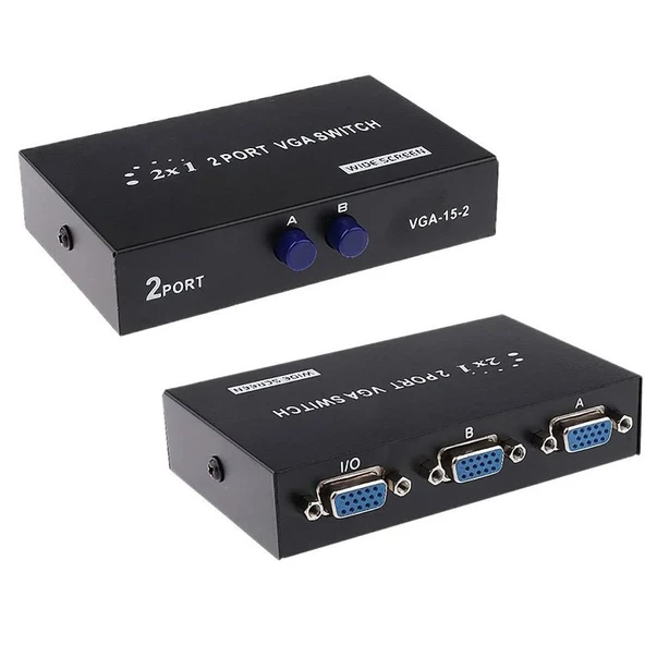 PowerMaster PM-4263 2 Port Giriş 1 Çıkış Manuel VGA Splitter ürün görseli 1