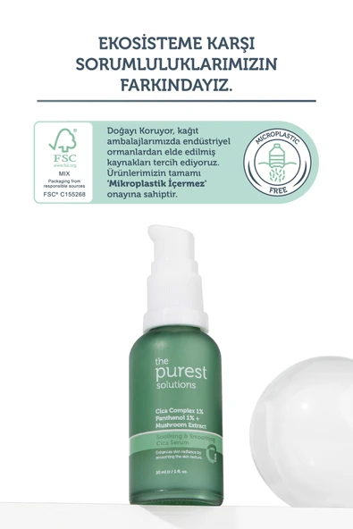 The Purest Solutions Hassas Ciltler İçin Kızarıklık Karşıtı Cica Serum 30 ml ürün görseli 1