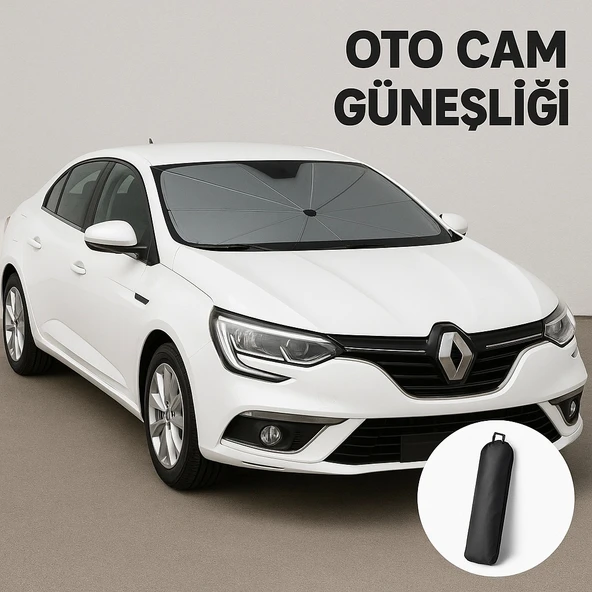 Megane 4 Uyumlu Oto Ön Cam Şemsiye Güneşlik – Katlanabilir UV ve Isı Koruyucu Güneş Perdesi ürün görseli 1