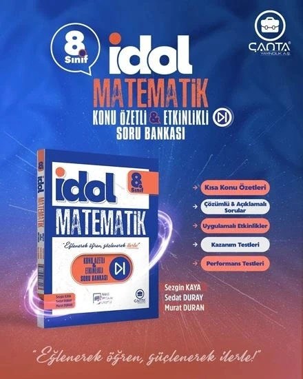 Çanta Yayınları 8. Sınıf İdol Matematik Konu Özetli & Etkinlikli Soru Bankası ürün görseli 1