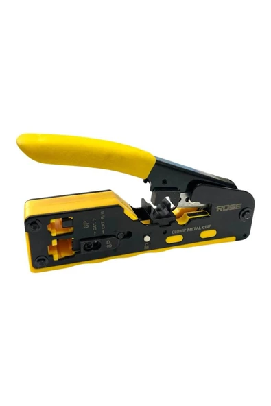 Rose RC-812 Cat5/Cat6/CAT7 EZ-RJ45-RJ11 Konnektör Sıkma Pensesi ürün görseli 1