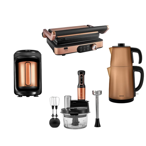 Karaca Gurme Premium Inox Evlilik Paketi Tost, Kahve, Çay Makinesi ve Mutfak Robotu Copper ürün görseli 1