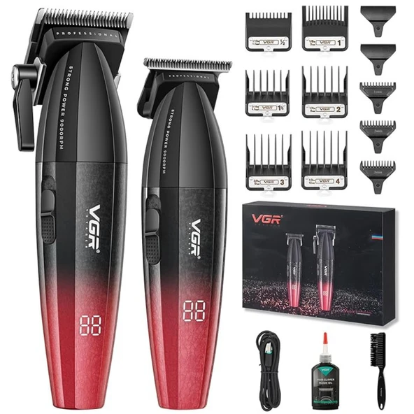 VGR V-640 Profesyonel Saç Kesme Makinesi – 9000 RPM, Paslanmaz Çelik, USB Şarjlı ürün görseli 1