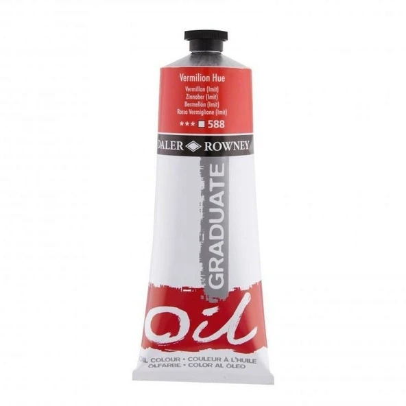 daler rowney Graduate Yağlı Boya 588 GRAD OIL 38ML VERMILION HUE ürün görseli 1