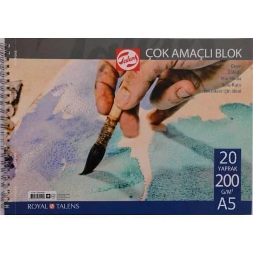 Talens Çok Amaçlı Blok Resim Çizim Defteri (A5) 200gr 20 Sayfa ürün görseli 1