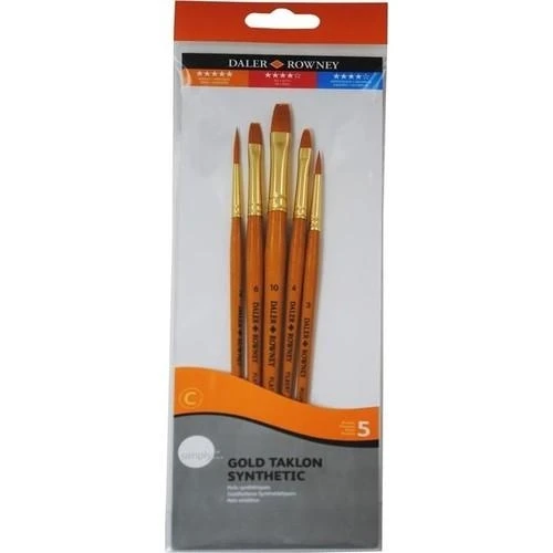 Daler Rowney Simply Gold Taklon Synthetic Fırça Seti KOD 501 ürün görseli 1