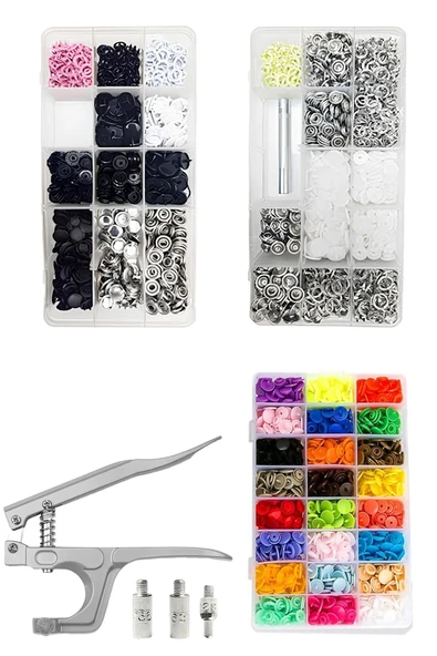 503 Adet Set Plastik Metal Kapaklı Çıt Çıt ve El Pensesi Çakım Seti 9.5mm-10.5mm-12.5mm ürün görseli 1
