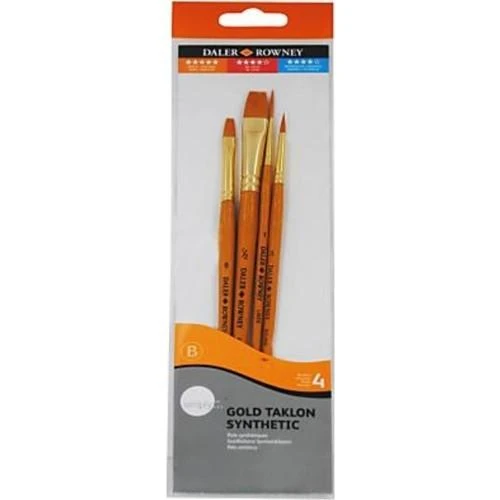 Daler Rowney Simply Gold Taklon Synthetic 4ü Fırça Seti KOD:402 ürün görseli 1