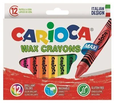 CARİOCA WAX MAXI YIKANABİLİR PASTEL BOYA KALEMİ 12Lİ ürün görseli 1