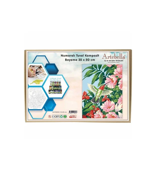 Artebella Numaralı Tuval Kompozit Boyama ANTB0002 Bahçe 35x50 cm ürün görseli 1