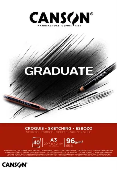 Canson Graduate A3 Sketching Blok 96 gr 40 Yaprak ürün görseli 1