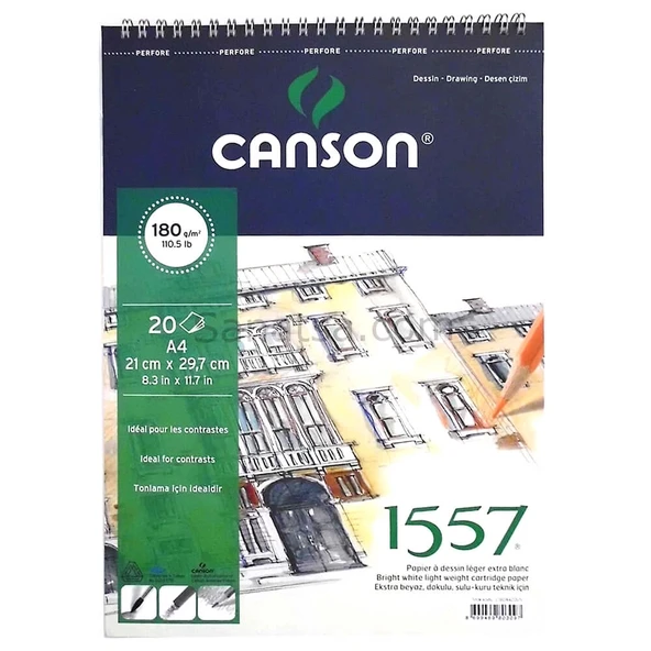 Canson 1557 Desen Çizim Defteri 180Gr. 20 Yaprak, A4 ürün görseli 1