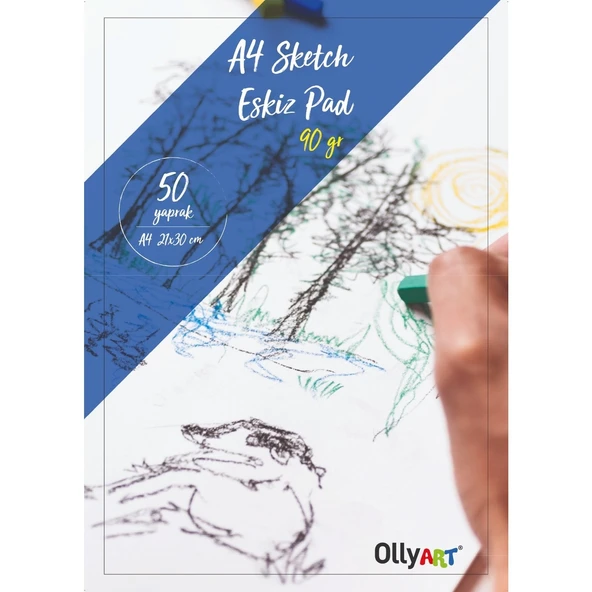 OLLYART ESKİZ BLOK A4 50 YAPRAK 90 GR ürün görseli 1