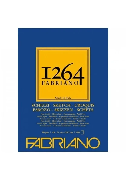 Fabriano 1264 Sketch Paper Eskiz Defteri 90 gr. 120 yp. ü. spiralli A4 ürün görseli 1