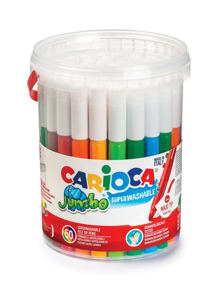 CARİOCA JUMBO SÜPER YIKANABİLİR KEÇELİ BOYA KALEMİ 50'Lİ ürün görseli 1