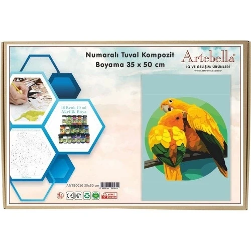 Artebella 35x50 Numaralı Kompozit Tuval Boyama papağan ANT00010 ürün görseli 1