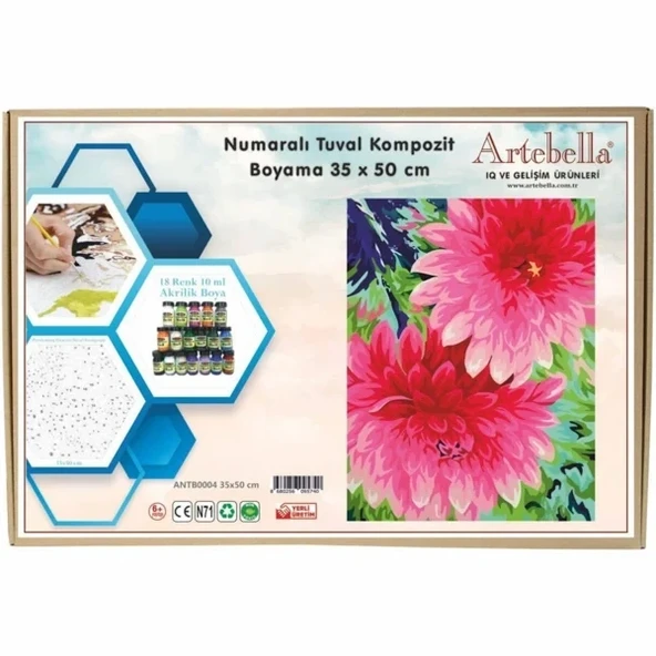 Artebella 35x50 Numaralı Kompozit Tuval Boyama GülBahçesi ANT0004 ürün görseli 1