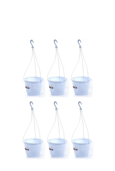Omnipazar SO-SM01 Safir Makrome Askılı Balkon Saksı 1,7 lt Beyaz 6 Adet ürün görseli 1