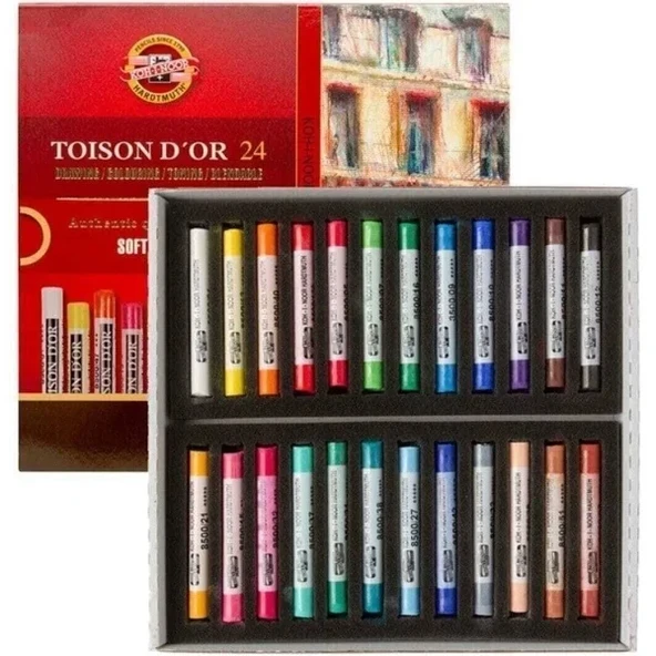 Kohinoor Toison D'or Soft toz Pastel Boya 24 Renk ürün görseli 1