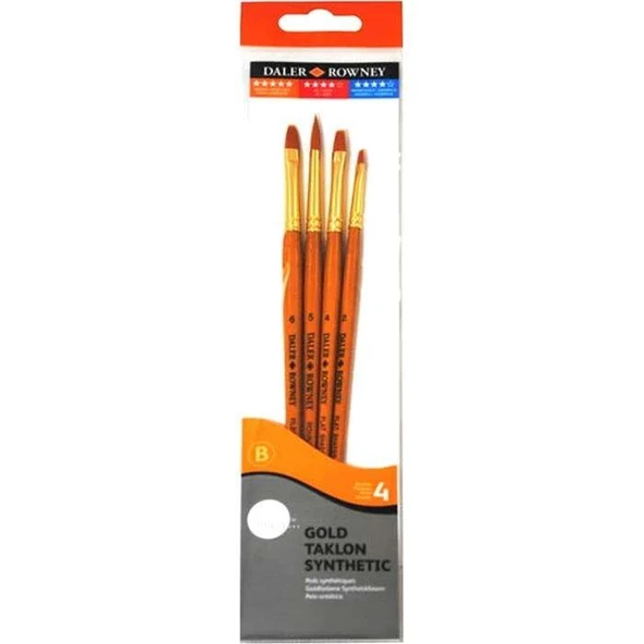 Daler Rowney Gold Taklon Short Handled 4 Pc 4"lü Fırça . ürün görseli 1