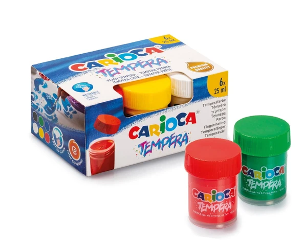 CARİOCA TEMPERA SULUBOYA SÜPER YIKANABİLİR 6*25 ML 6 RENK KARIŞIK ürün görseli 1