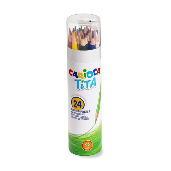 CARİOCA TİTA KURU BOYA KALEMİ 24,lü(TÜPTE) kalem traşlı ürün görseli 1