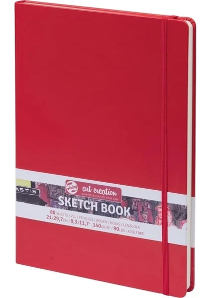 Talens Art Creation Sketch A4 book Sert Kapak Eskiz Defteri 80 Yaprak 140 gr 21x29,7 cm Red ürün görseli 1