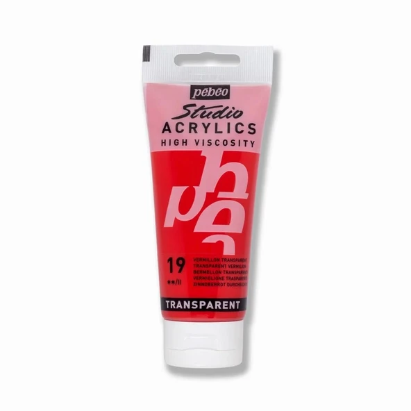 PEBEO STUDIO AKRİLİK BOYA 100 ML TRANS VERMİLİON ürün görseli 1