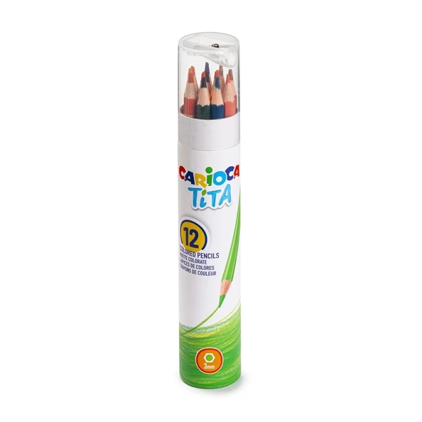 CARİOCA TİTA KURU BOYA KALEMİ 12'Lİ (TÜPTE) kalem traşlı ürün görseli 1