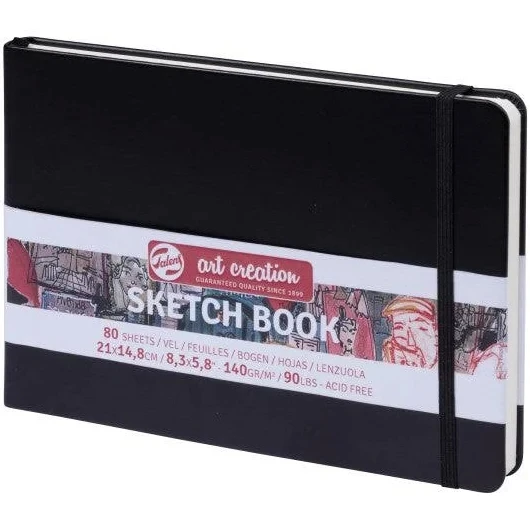 Talens sketch book Sert Kapaklı Eskiz Defteri 140Gr. 14.8X21Cm 80 Yp. siyah ürün görseli 1