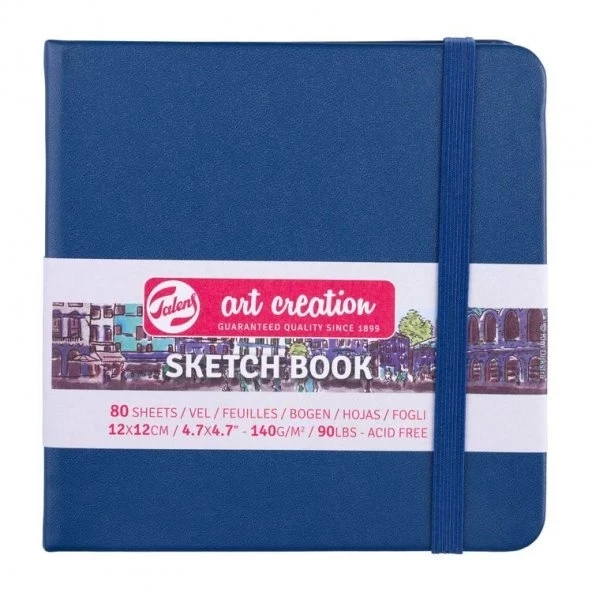 Talens Art Creation Sketch book Sert Kapak Eskiz Defteri 140 gr 12x12 cm 80 yp NAVY BLUE ürün görseli 1